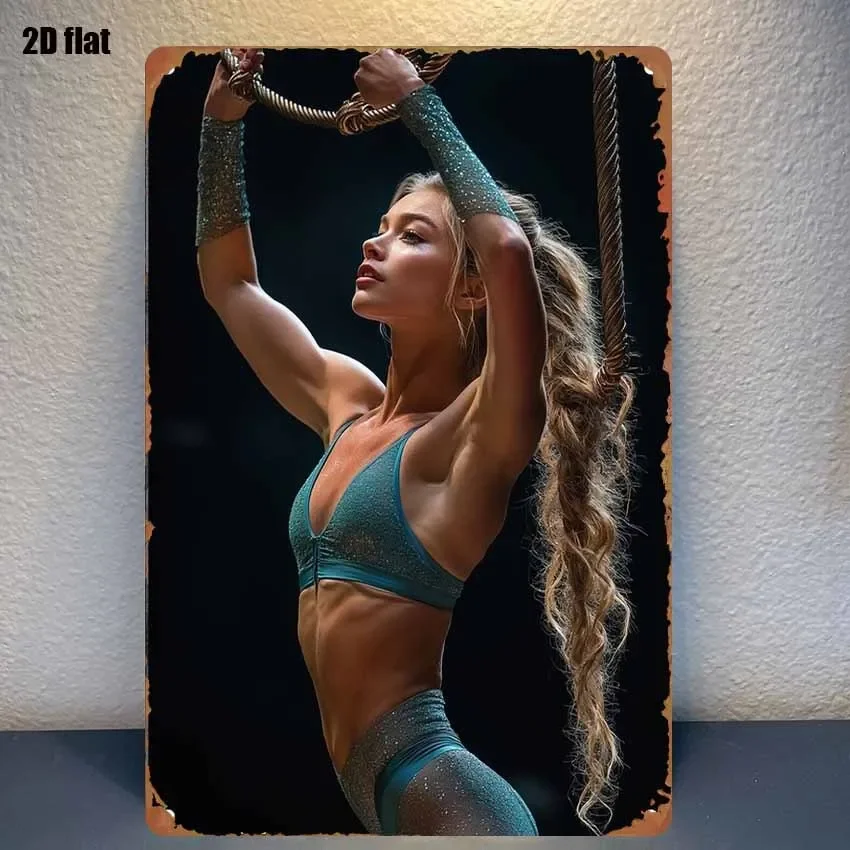 Sports Equipment Poster - Placa de Metal Vintage com Mulher