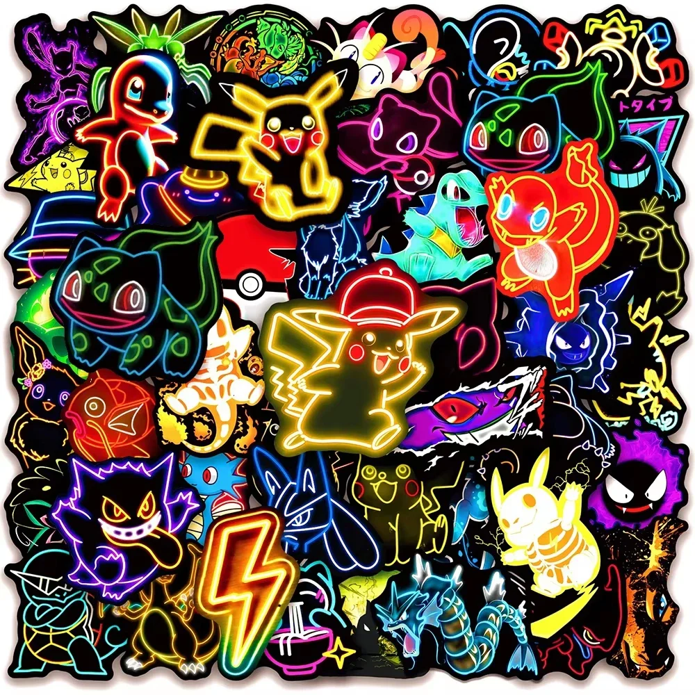 100 Adesivos Neon Pokémon à Pr - Skateboard avaliação e preço